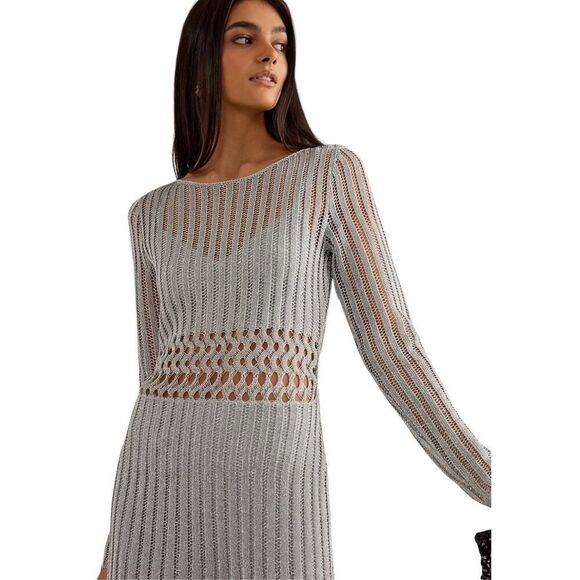 Significant Other Adley Long-Sleeve Open-Knit Maxi Dress NWT Size 10 - Picture 5 of 11